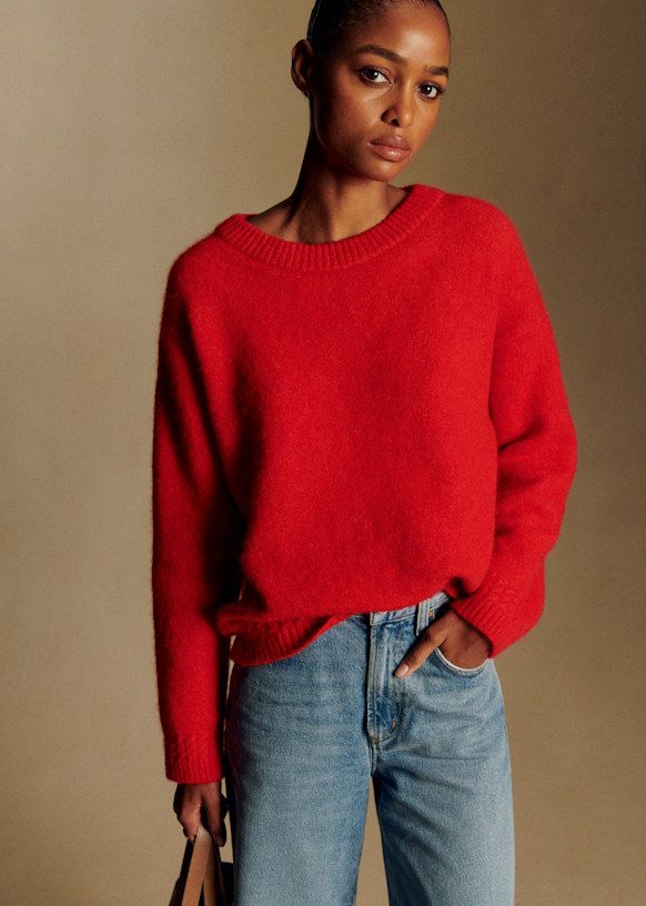 Amiel Jumper - Red - Baby Alpaca - Sézane