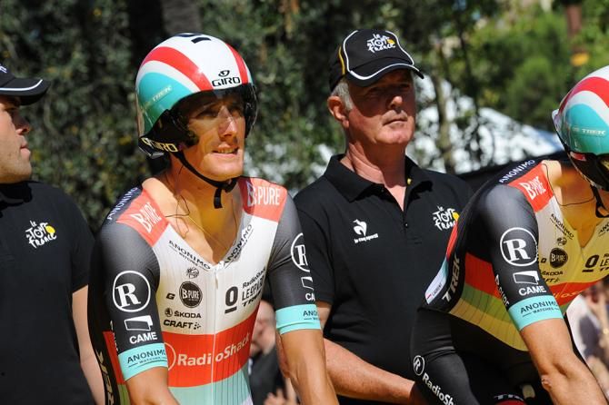 Andy Schleck gets ready to roll
