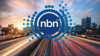 NBN logo over light trail on road