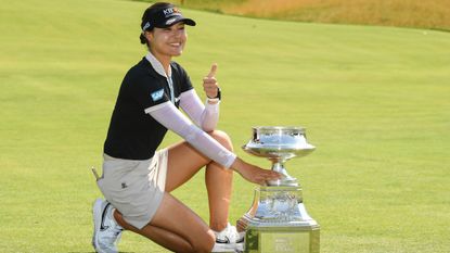 In Gee Chun with the trophy after her win in the 2022 KPMG Women's PGA Championship at Congressional