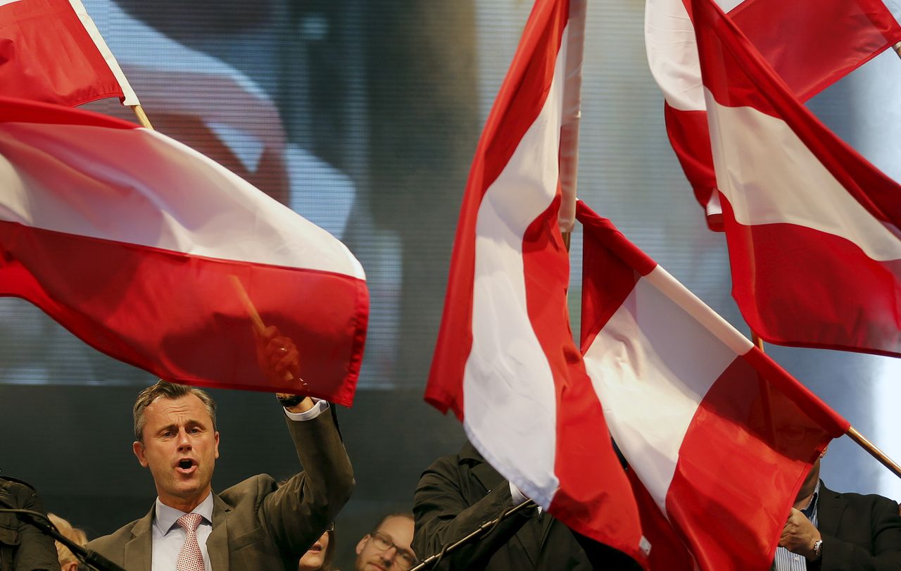 Norbert Hofer celebrates.