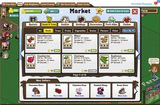 Figure 5.7 The staggered harvest times for crops in FarmVille allows players to decide how much gameplay they can fit into their lives