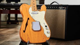 A vintage 1969 Telecaster Thinline electric guitar, taken on March 4, 2019.