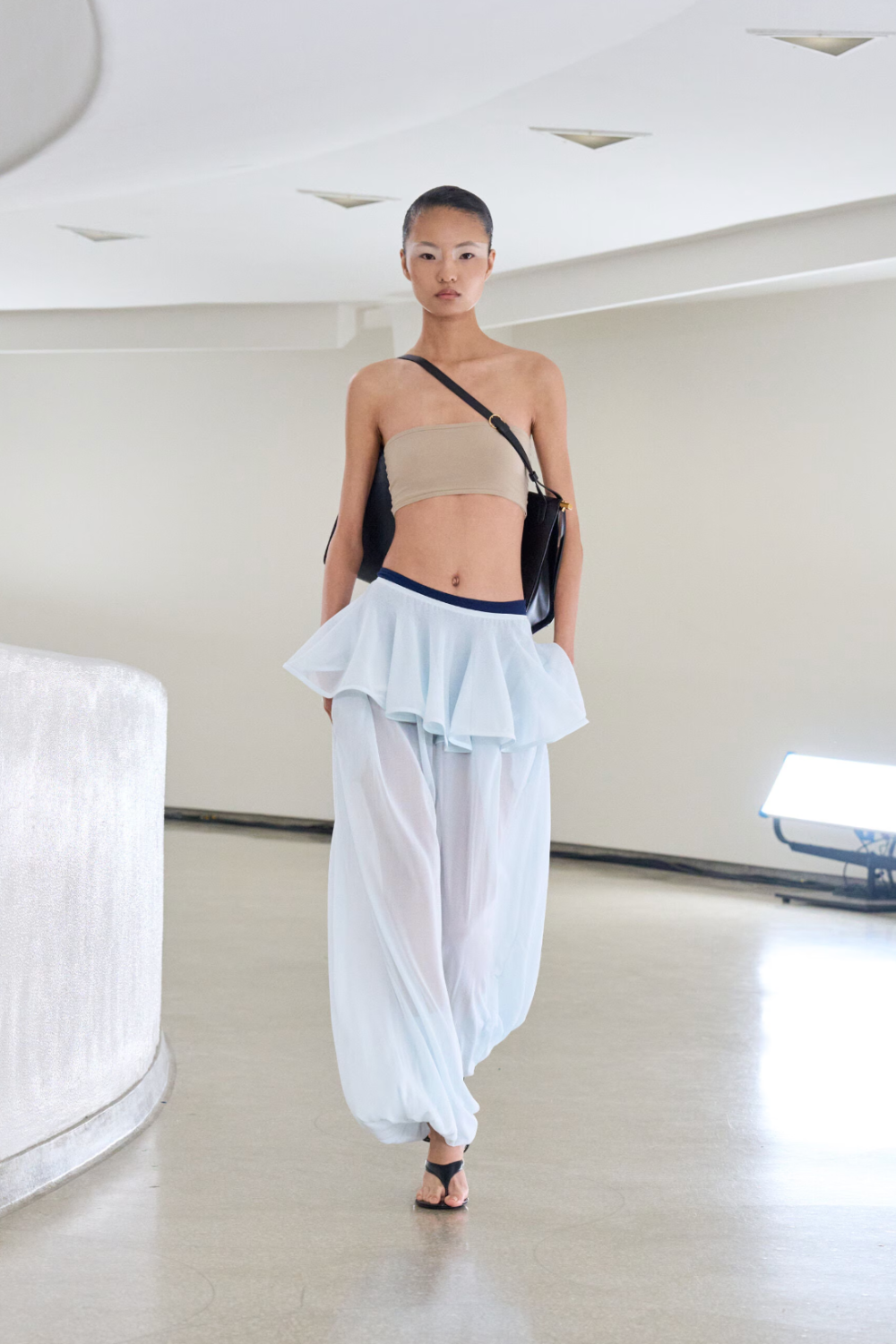 Alaïa Winter/Spring 25 runway blue trouser skirt