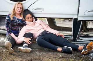 Yashvi Rebecchi and Sheila Canning in Neighbours.