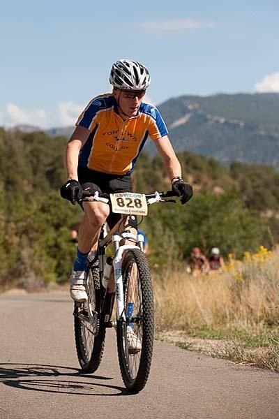 Local favorite Matt Shriver of Fort Lewis College rode cleanly into second place.