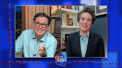 Amy Walter and Stephen Colbert