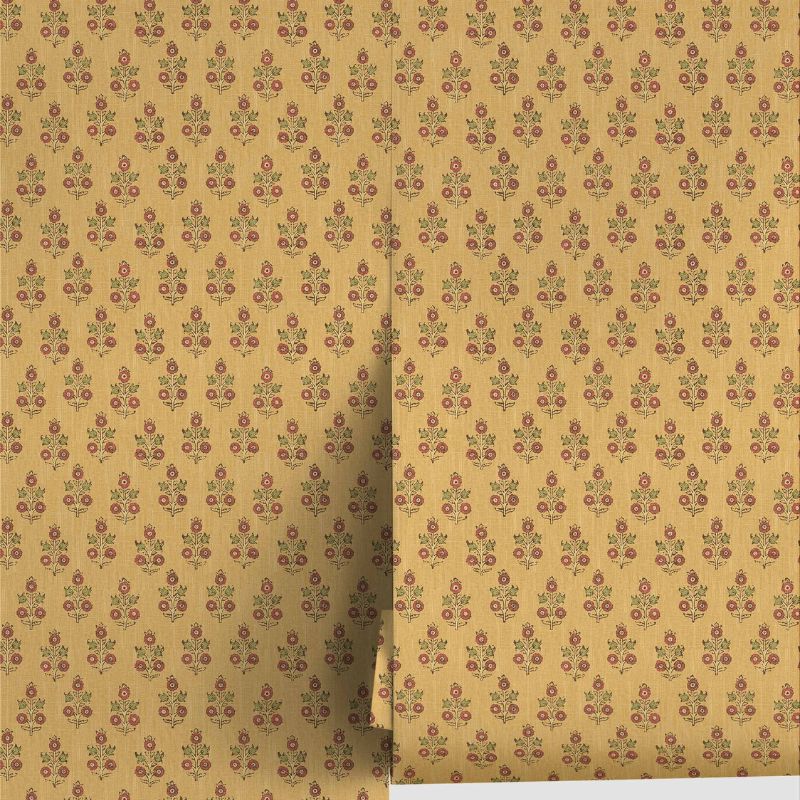 ochre patterned wallpaper