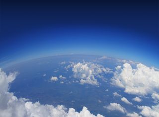 Curvature of the Earth in aerial view.