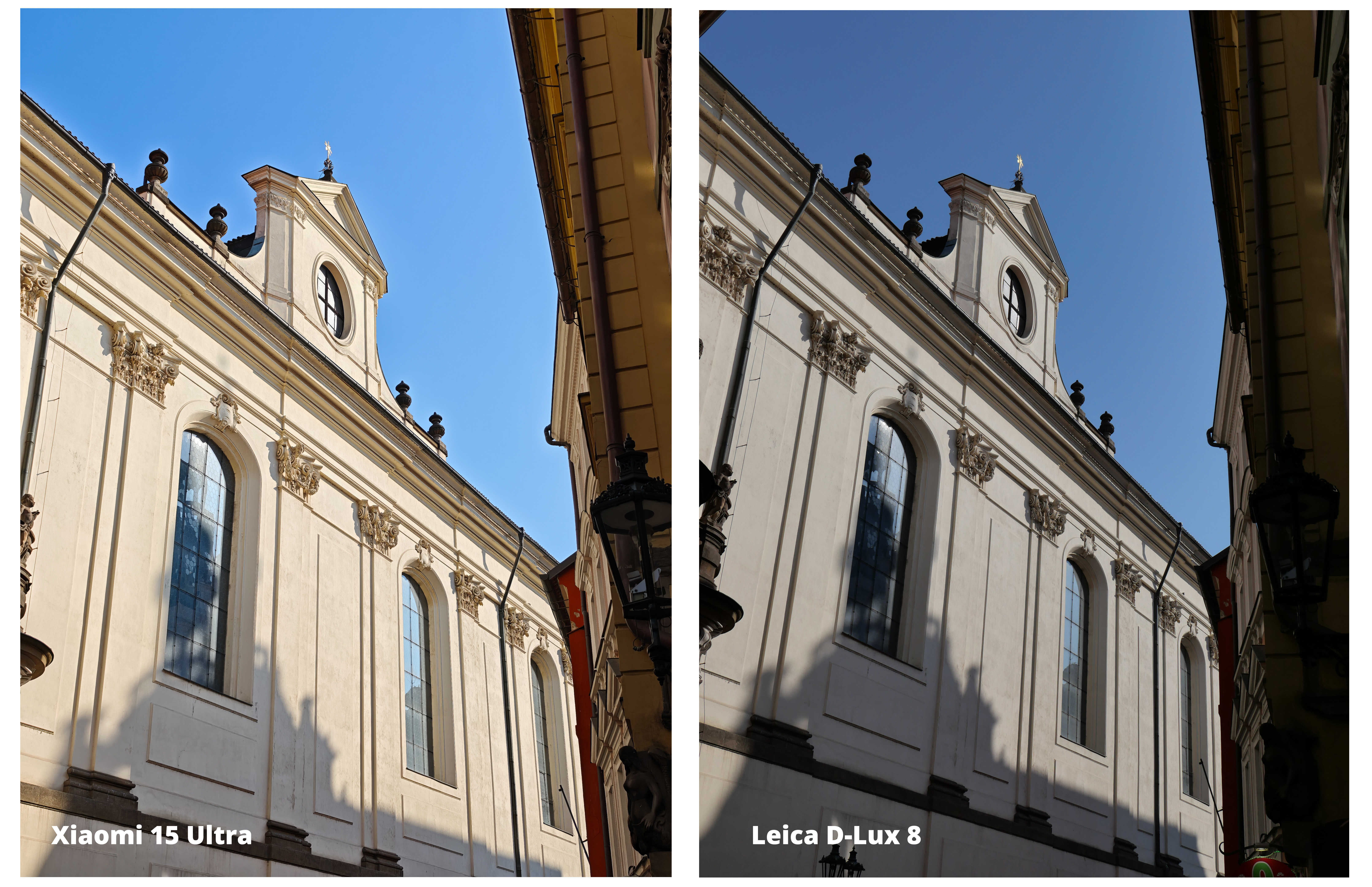 Two images of a church next to one another