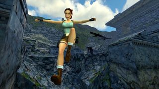 Lara Croft takes a leap in the Tomb Raider 1-3 remaster.