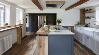 A modern country kitchen showing some of the top kitchen trends of 2022
