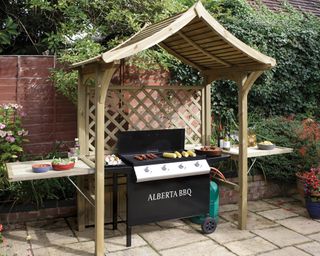 Rowlinson party outdoor BBQ decorative shelter and arbor, available at Naken