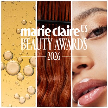 collage of skin hair and makeup for the marie claire beauty awards 2026