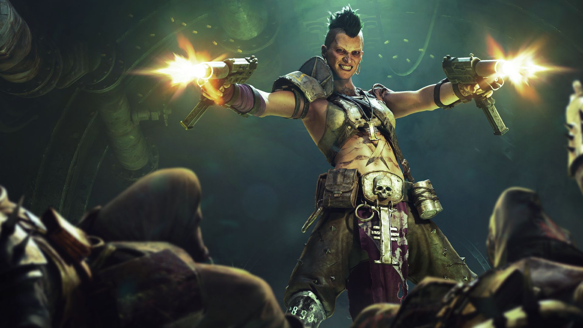 A Hive Scum with two guns and a mohawk