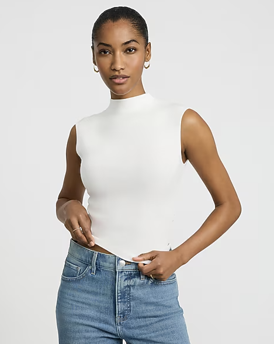 Express, Mock Neck Ruched Sweater Tank (was $44)