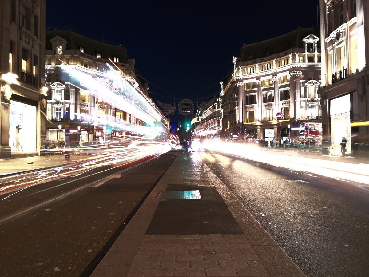 A light trail captured with the Huawei Mate 10 Pro