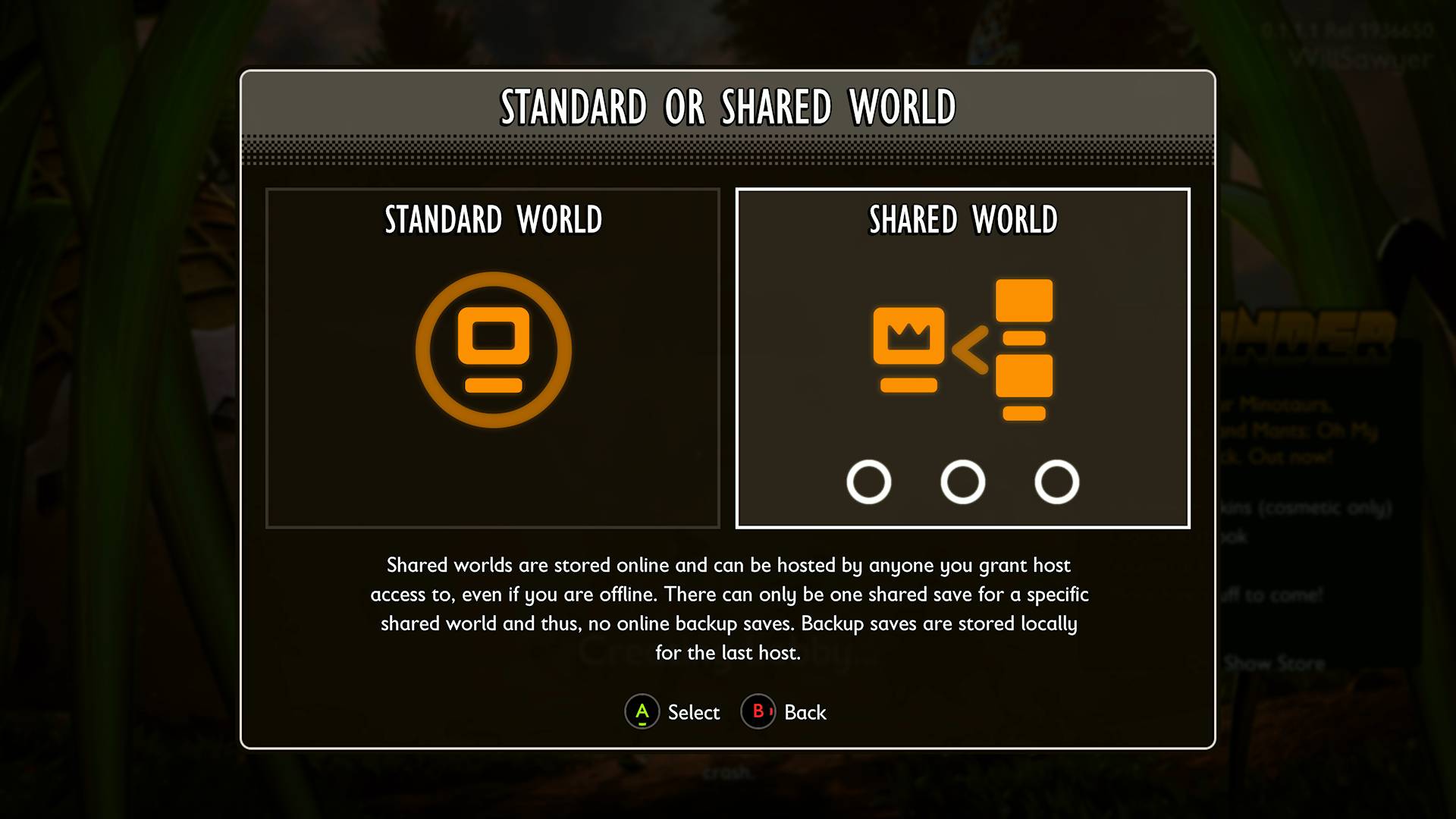 Grounded 2 multiplayer standard world or shared world options