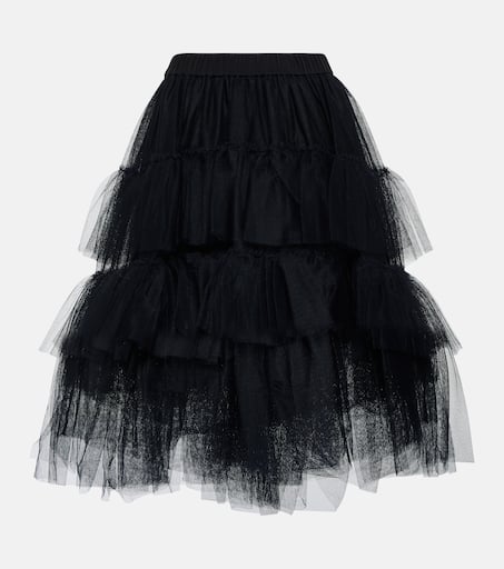 Tiered Tulle Midi Skirt