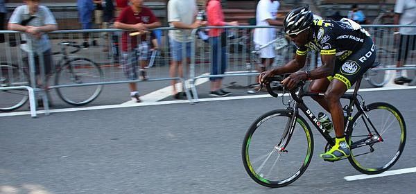 Bahati rides in the Harlem Skyscraper Classic.