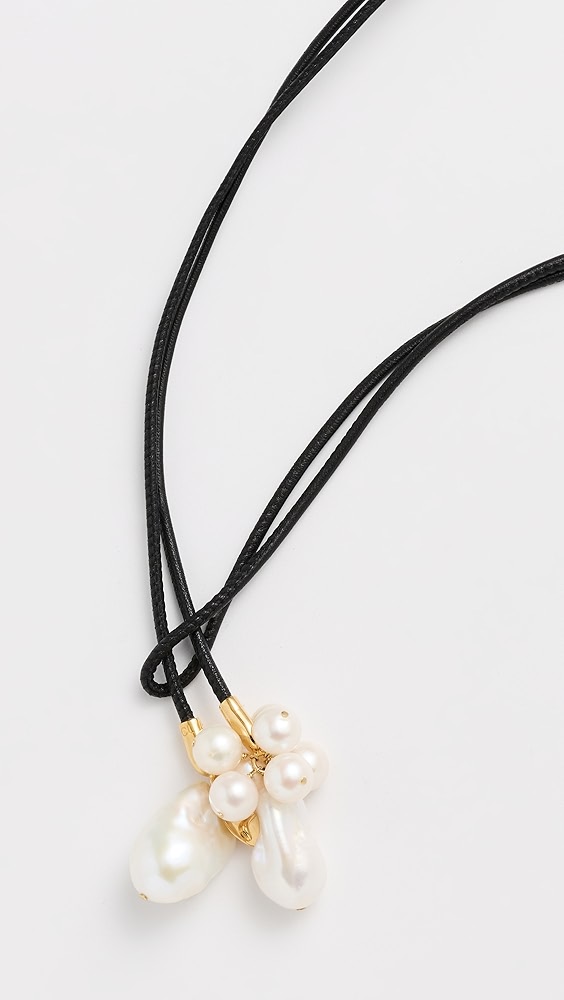 Chan Luu Jolie Lariat Pearl Cluster Necklace