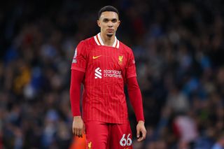 Liverpool defender Trent Alexander-Arnold in action against Manchester City