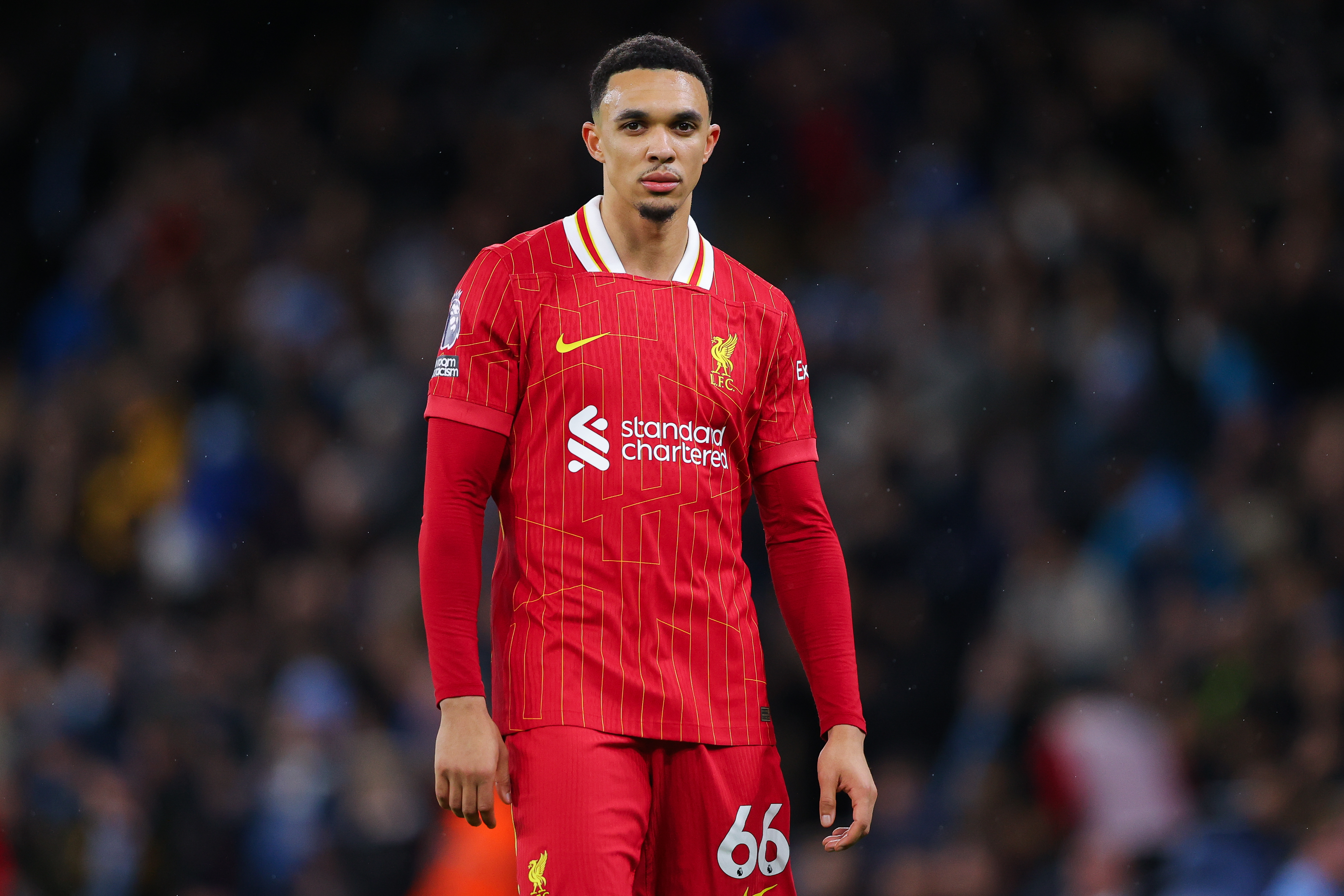 Liverpool defender Trent Alexander-Arnold in action against Manchester City