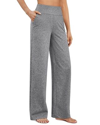 G4free Wide Leg Woman Yoga Dress Pants for Women Straight Leg Sweatpants Stretch Bootcut Trouser Pants Work Slacks With Pockets(heather Grey,l,31")