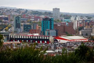 A general view of the stadium prior to the Sky Bet Championship between Sheffield United and Queens Park Rangers at Bramall Lane on October 04, 2022 in Sheffield, England.