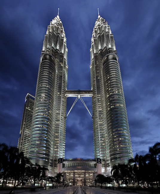 Famous buildings: The Petronas Towers in Kuala Lumpur