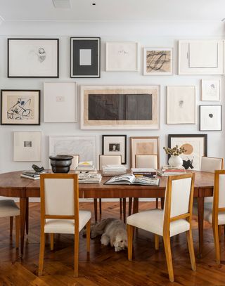 Dining room with gallery wall