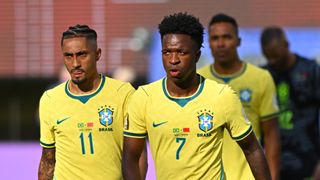 Brazil's Raphinha and Vinicius Junior at World Cup 2026