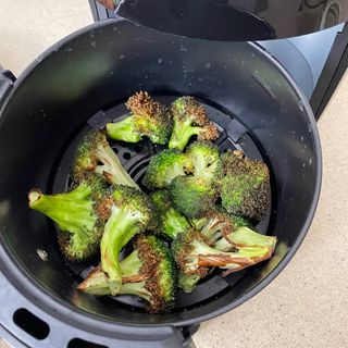 Image of testing of Lakeland air fryer to cook brocoli