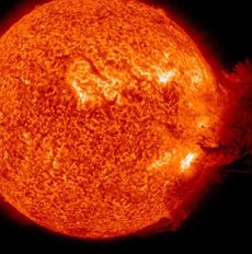 Coronal mass ejection as viewed by the Solar Dynamics Observatory on June 7, 2011. 