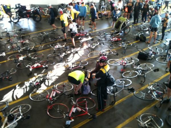 Bikes not cars on the ferry ride over.