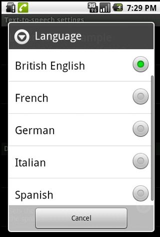 British navigation voice in android
