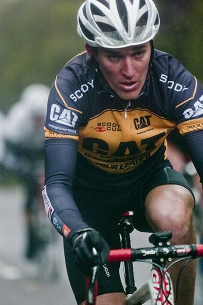 Tour leader Anthony Giacoppo (Plan B Racing Team) was finding the going tough on the second stage from Strahan to Rosebery.