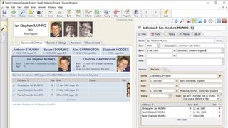 Family Historian 7 review: Screengrab showing interface