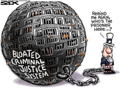 Editorial cartoon U.S. Prison System
