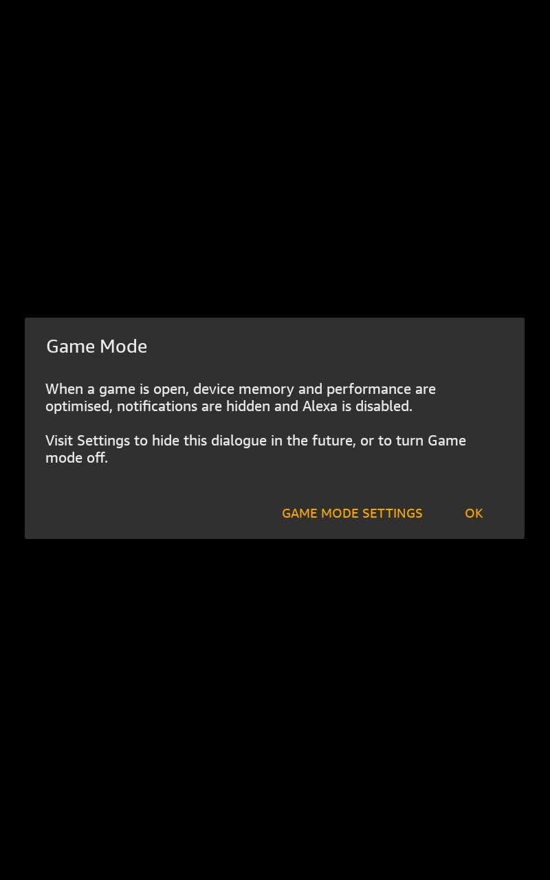 Game Mode splash screen