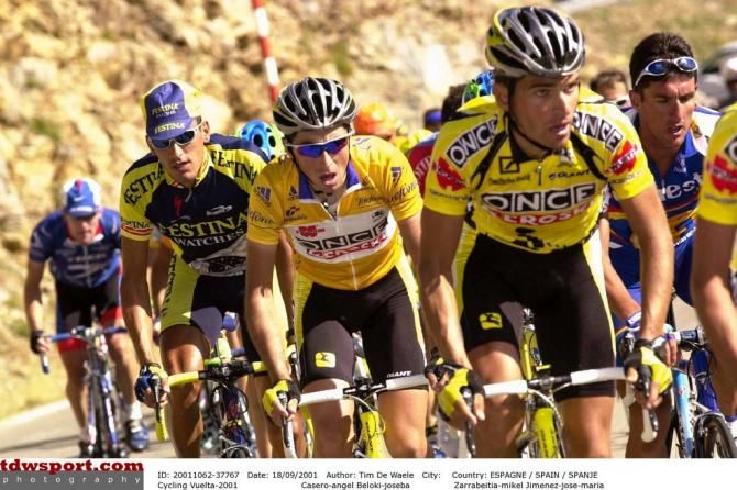 Joseba Beloki in the leader's ejrsey