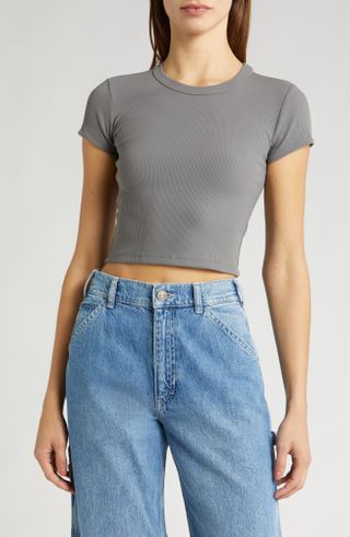 Compact Rib Crop Baby Tee