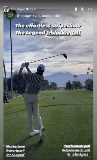 A screenshot of Michael Block in new G/Fore Shoes