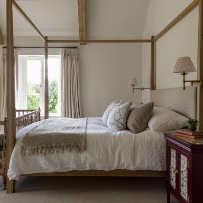 cream bedroom designed by Lauren Gilberthorpe Interiors