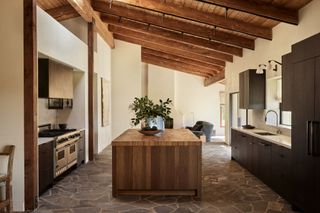 A kitchen with mixed materials