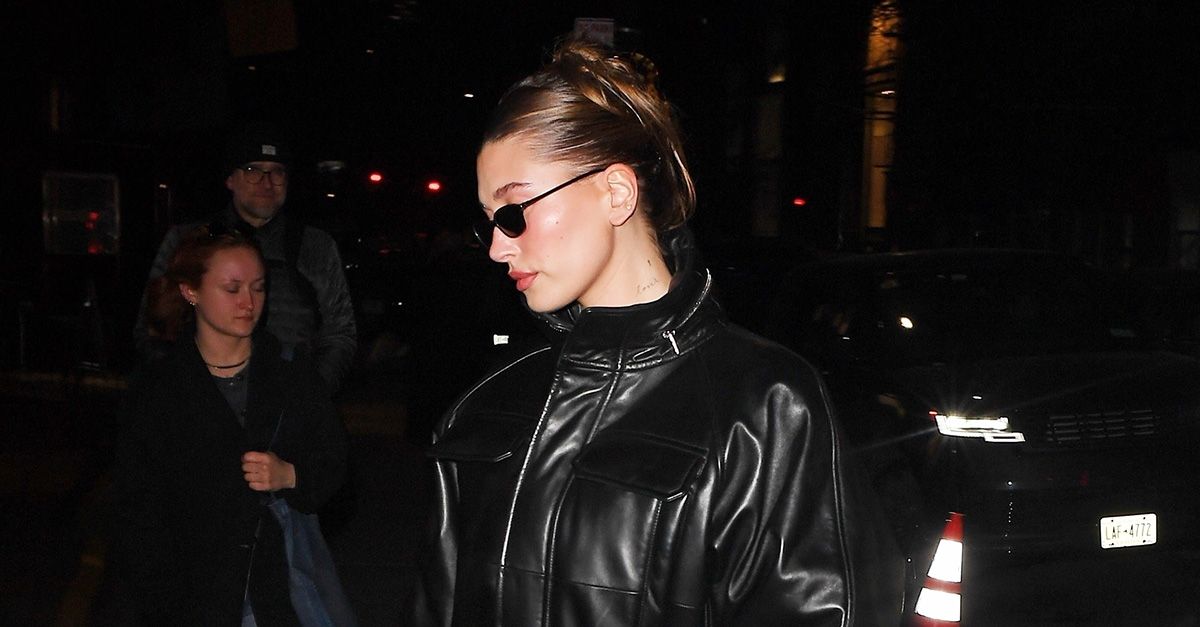 Hailey Bieber’s Wore 2025’s New Leather Jacket Trend