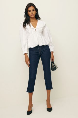 Reformation Lucy High Rise Capri Jeans