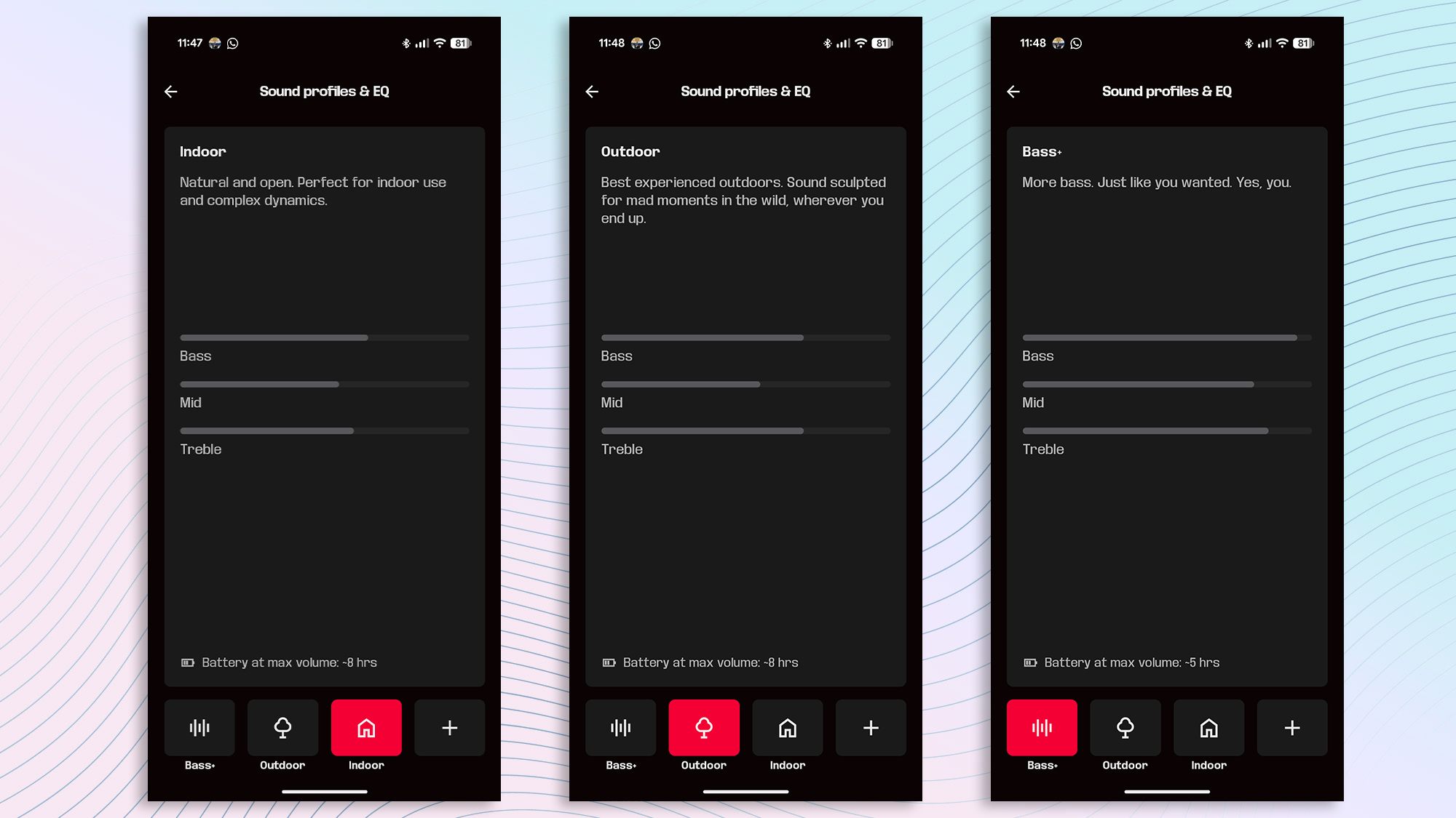 Soundboks mobile app screenshots