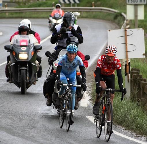 Egoi Martinez De Esteban (Euskaltel - Euskadi) and break away companion Bernhard Kohl (Gerolsteiner).
