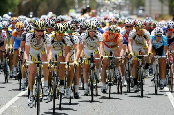 HTC-Columbia were on the front for the majority of the race.